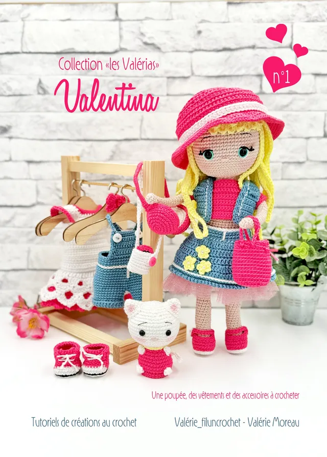 Valérie Fil Valentina livret crochet poupée Valérias
