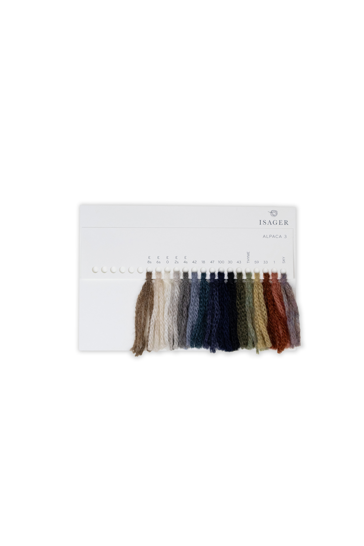 Isager Alpaca 3 carte couleurs nuancier laine