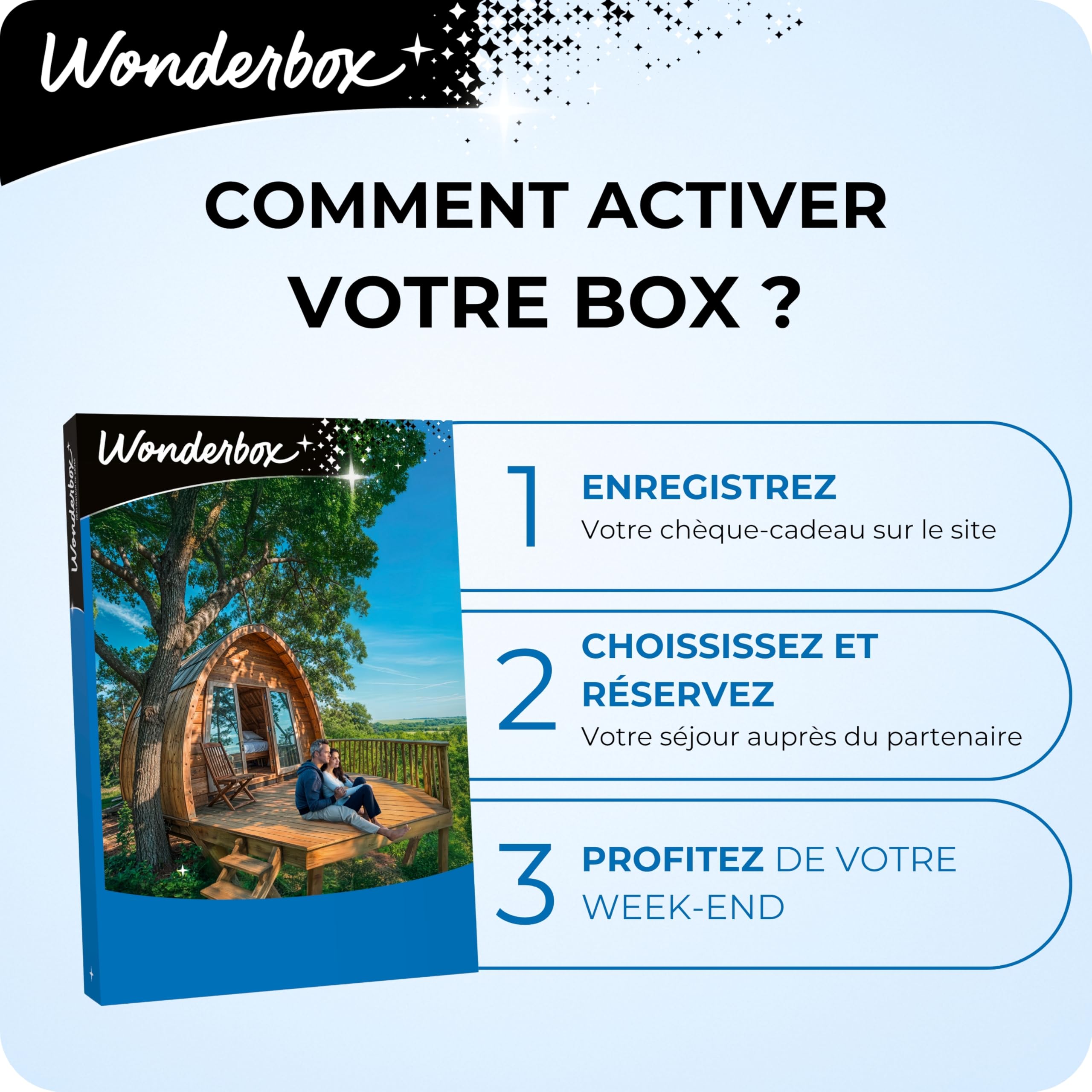 Wonderbox Insolite Nuit en Duo coffret 2 personnes petit-déjeuner