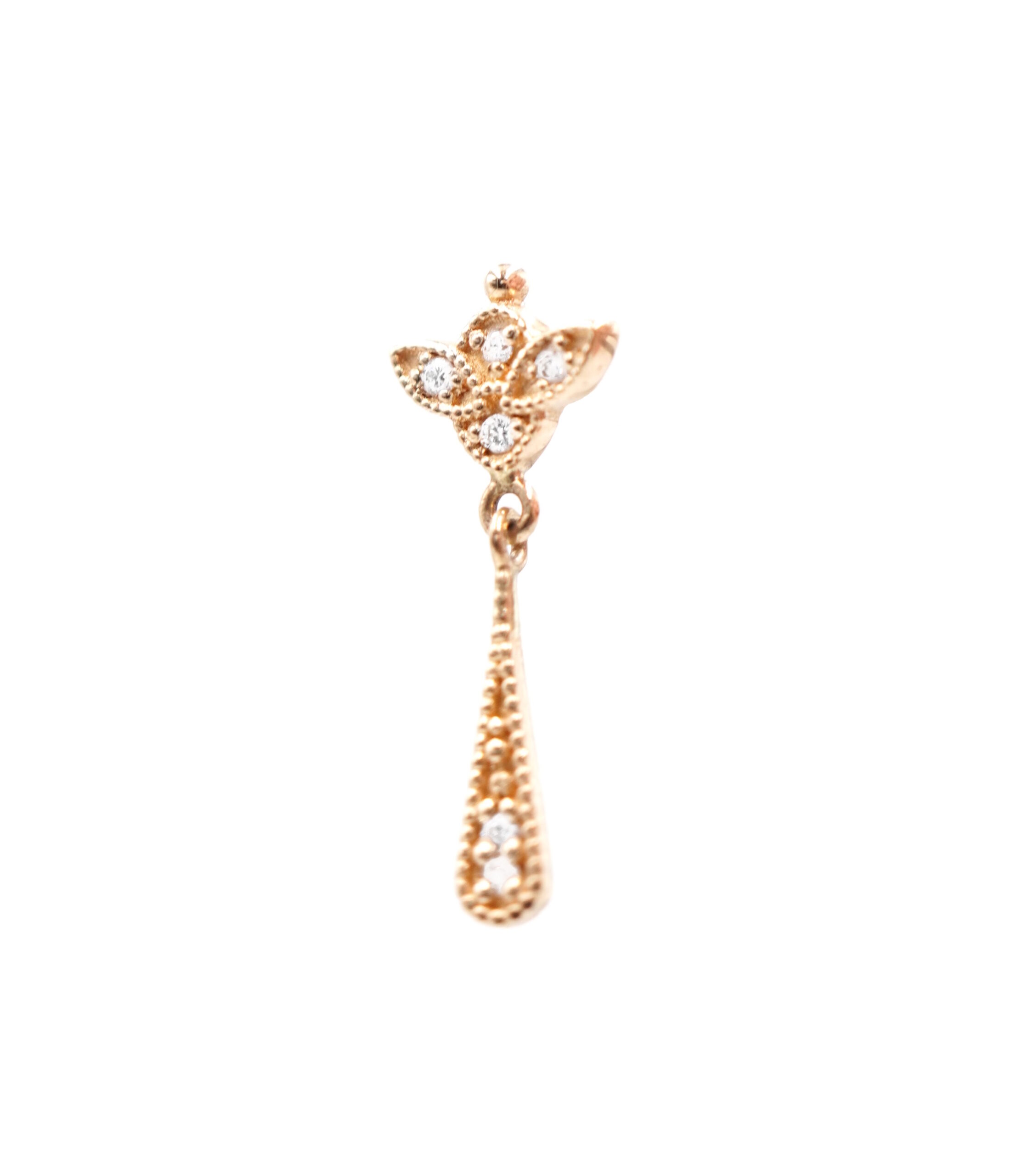 Angèle Brousse Romance Goutte puce or jaune 18 carats 15,8 mm