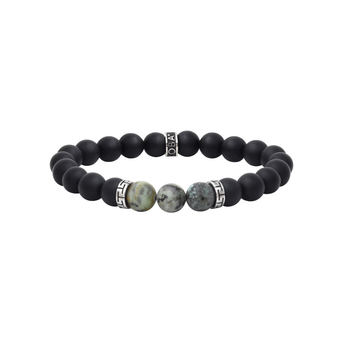 IKOBA Bracelets turquoise africaine agate noire bracelet 8mm