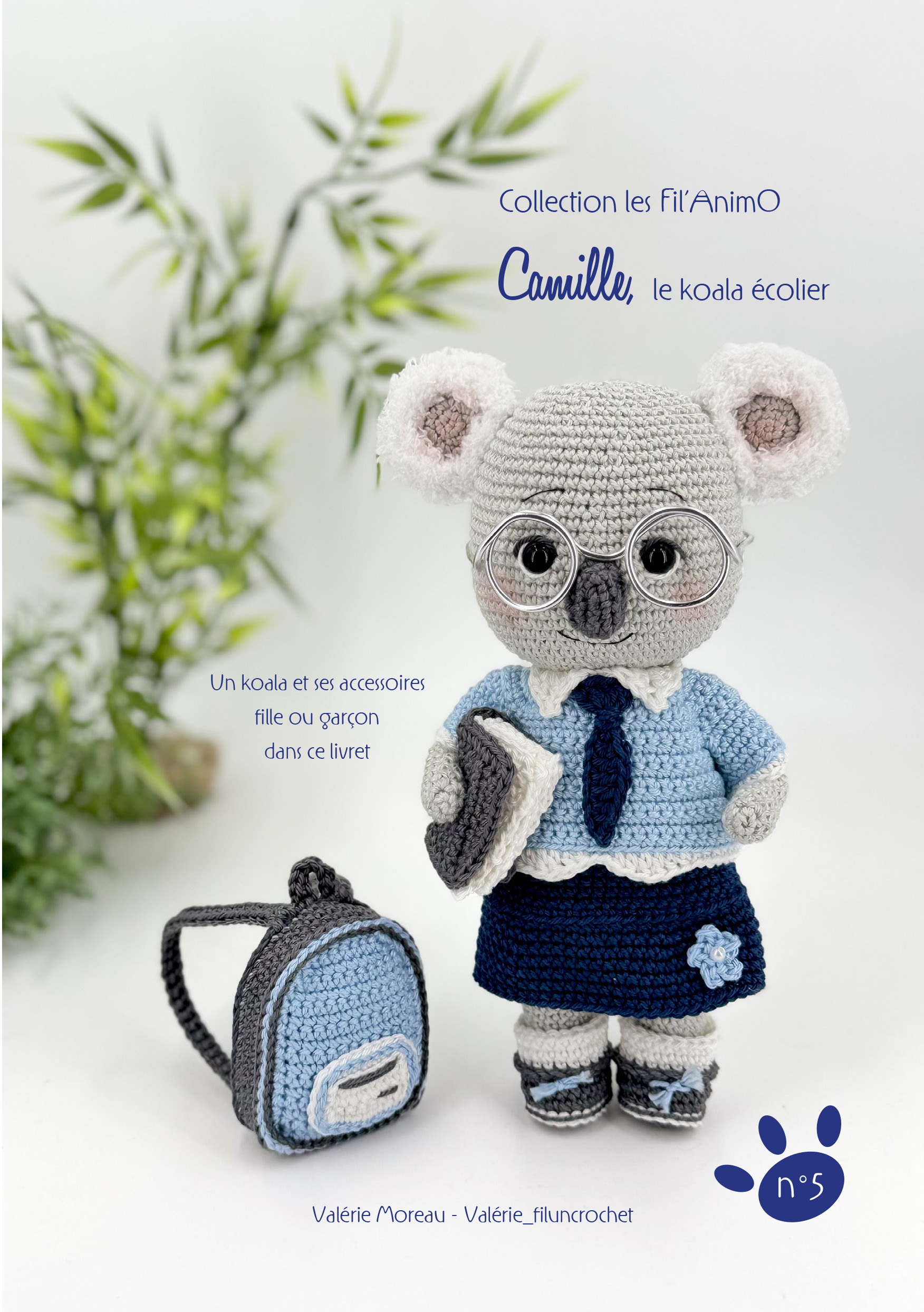 Valerie Kit Camille koala écolier crochet amigurumi