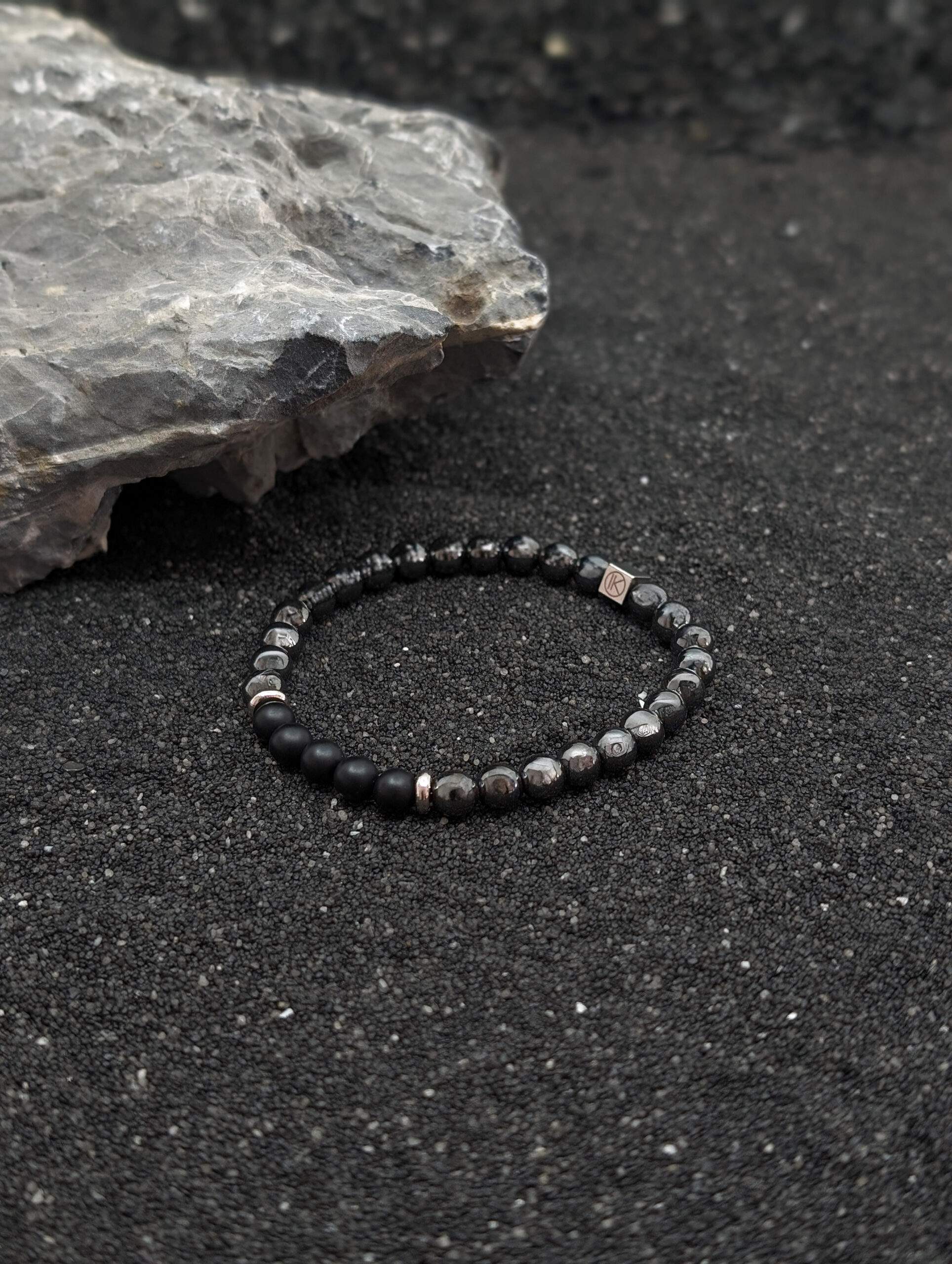 IKOBA Bracelets bracelet hématite agate noire 6mm