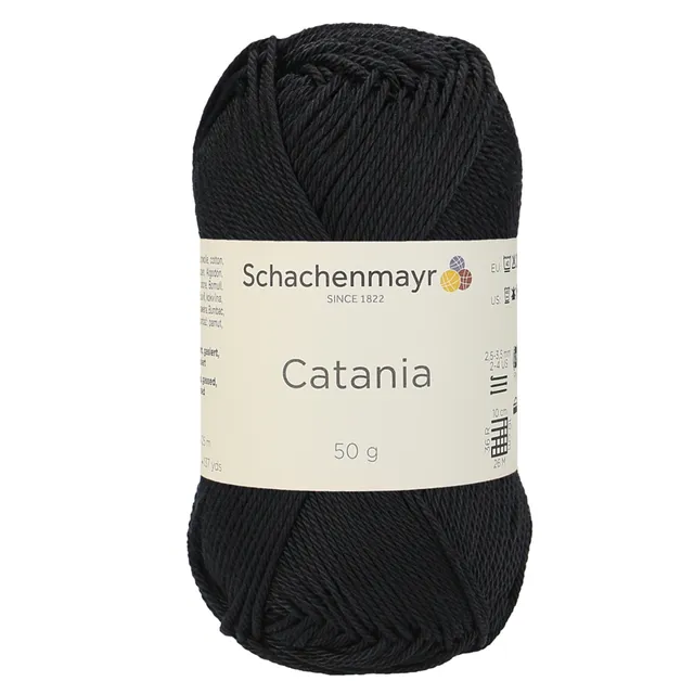 Schachenmayr Catania 0110 Schwarz fil coton noir