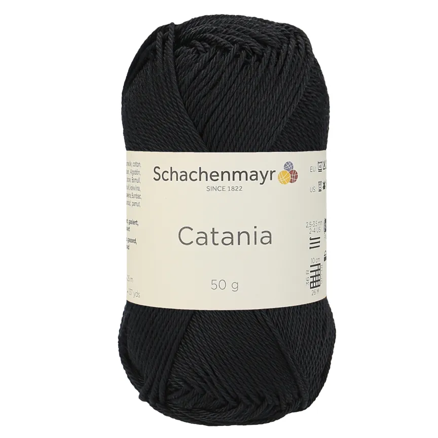 Schachenmayr Catania 0110 Schwarz fil coton noir