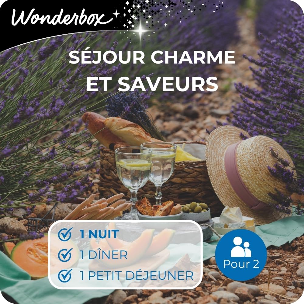 Wonderbox Séjour Charme et Saveurs coffret nuit dîner pour 2