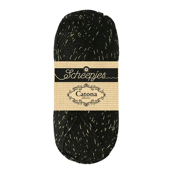 Scheepjes Catona Shine 110 fil coton noir doré