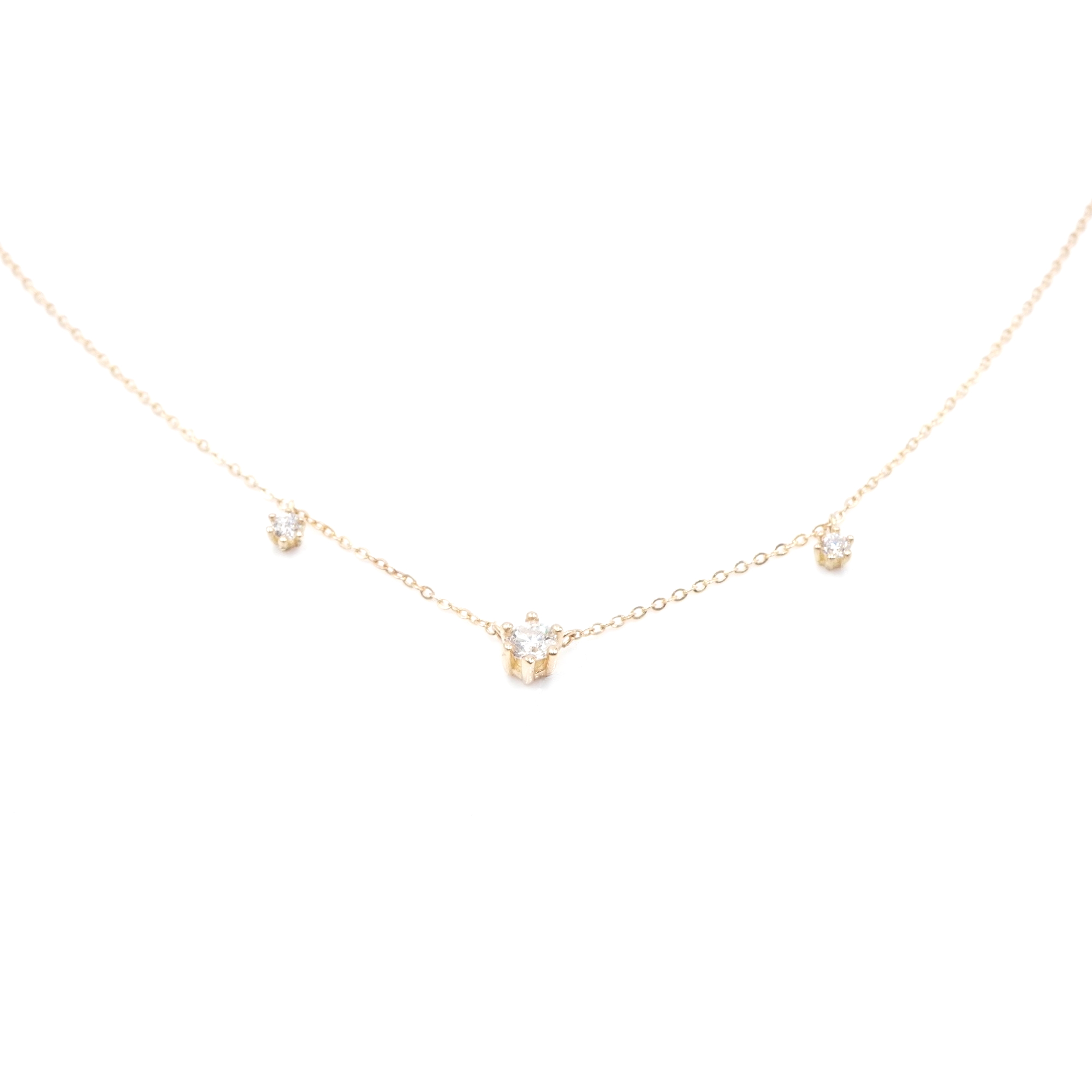 Angèle Brousse Eternity Collier or jaune 3 diamants 0,15 ct