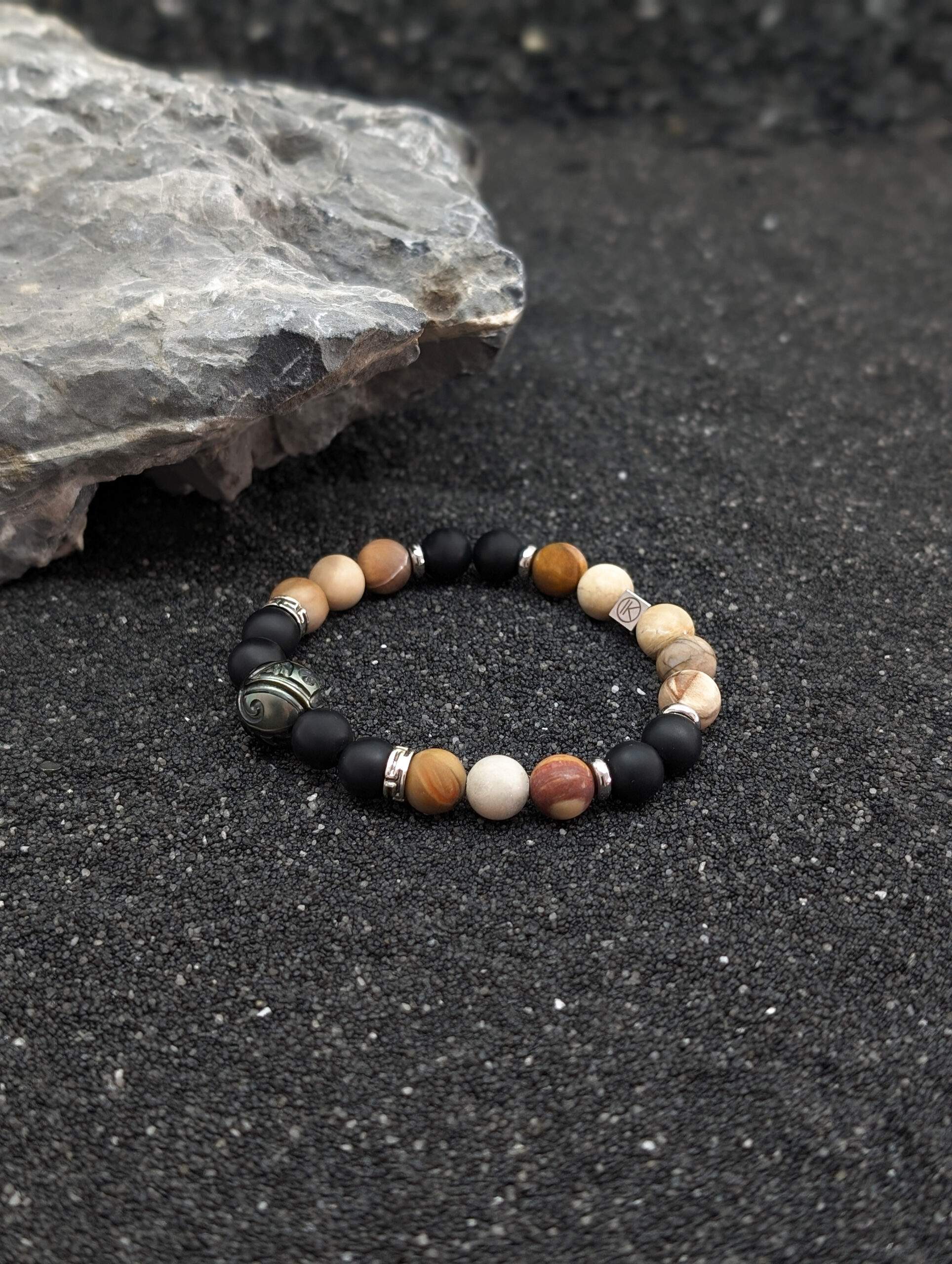 IKOBA Bracelets bracelet bois fossilisé Tahiti 8 mm