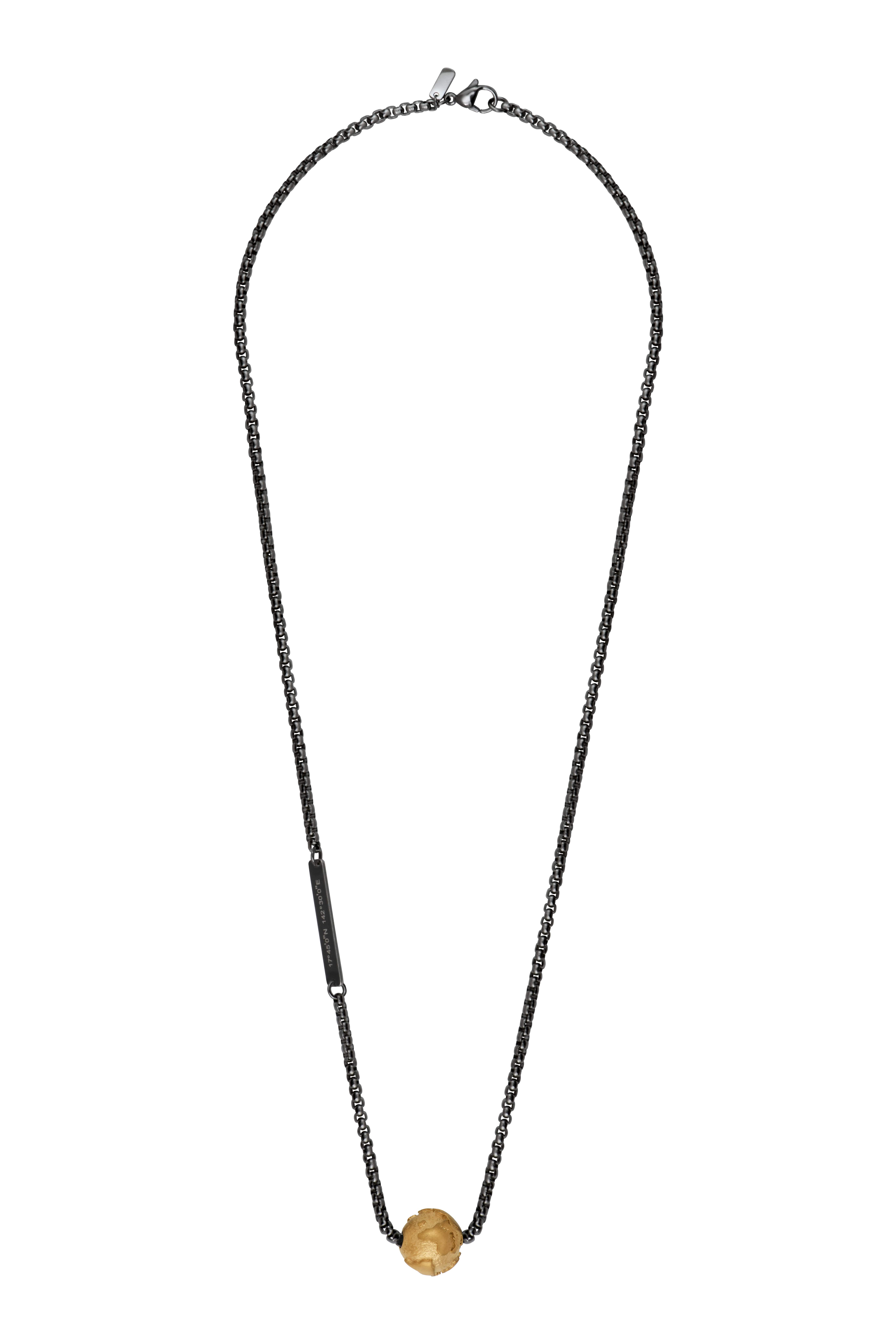 IKOBA Colliers collier chaîne terre acier doré mat