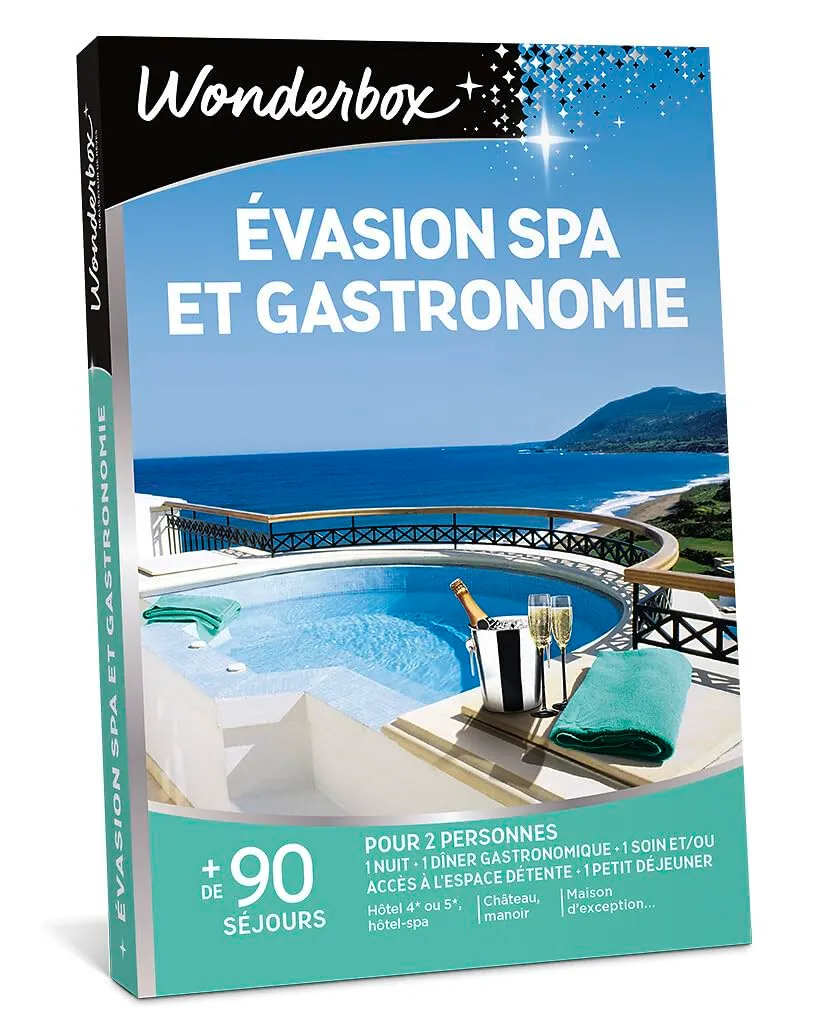 Wonderbox Évasion Spa et Gastro coffret séjour 1 nuit dîner 2 pers