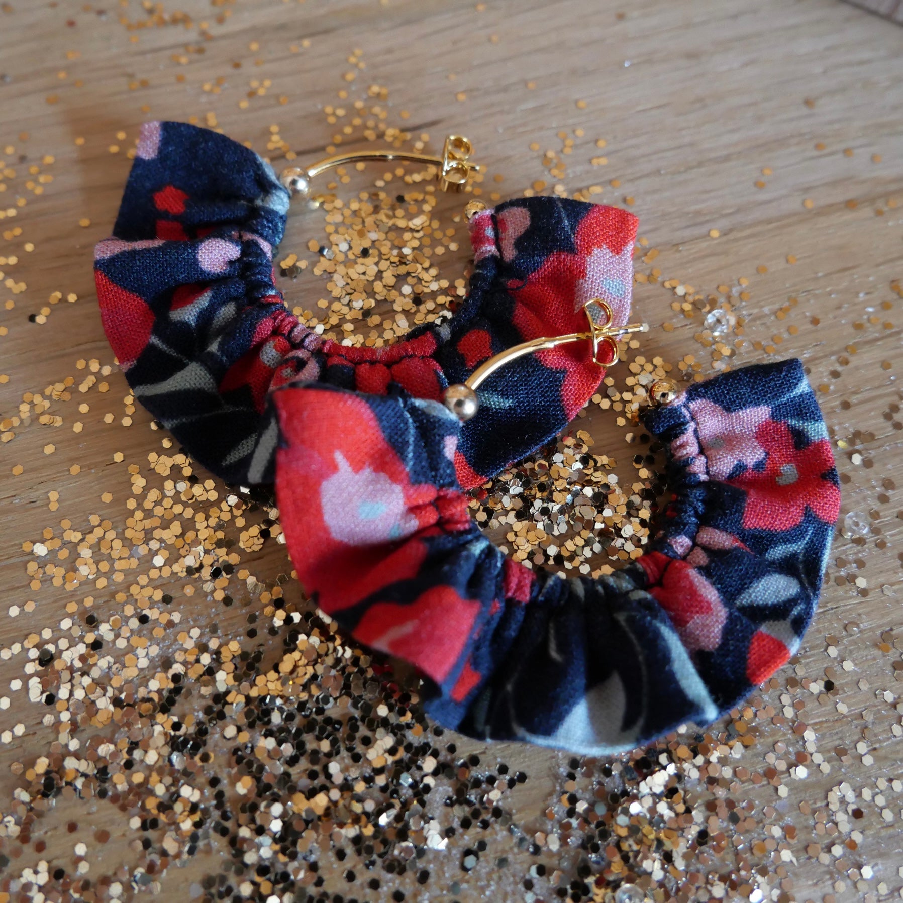 Laeti & Léa Luna Dahlia boucles d'oreilles argentées petites 56 mm
