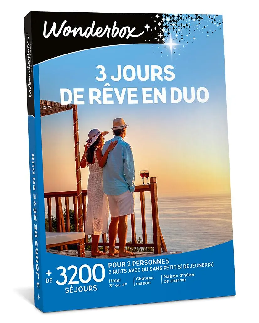 Wonderbox 3 Jours De Rêve en Duo coffret séjour 2 nuits 2 pers