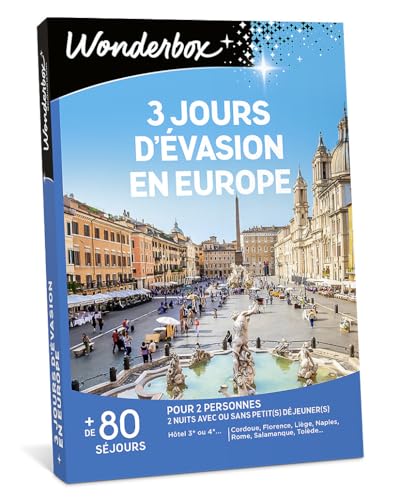 Wonderbox 3 Jours Évasion en Europe coffret séjour 2 nuits 2 pers