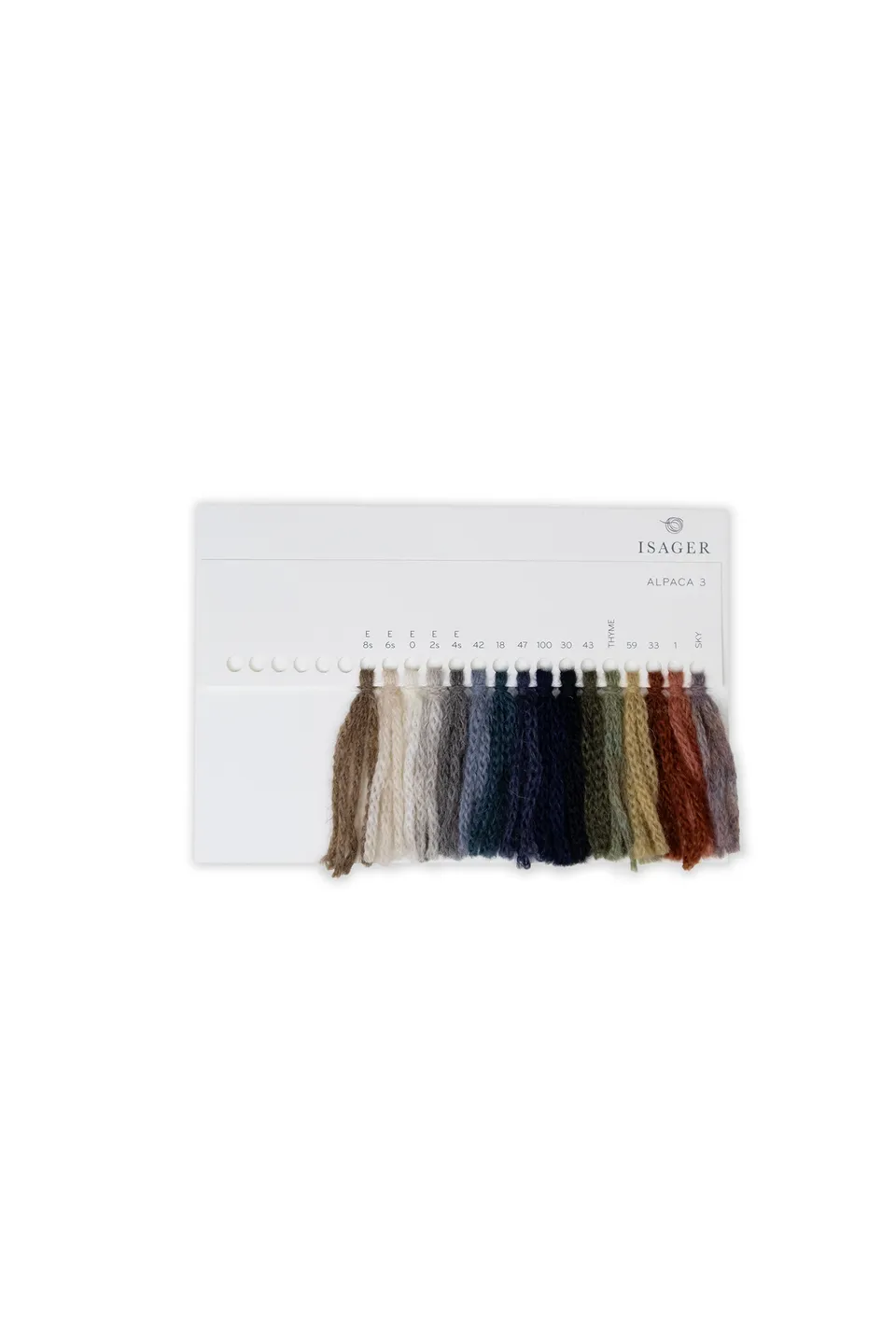 Isager Alpaca 3 carte couleurs nuancier laine