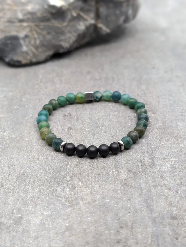 IKOBA Bracelets agate mousse agate noire bracelet 6mm