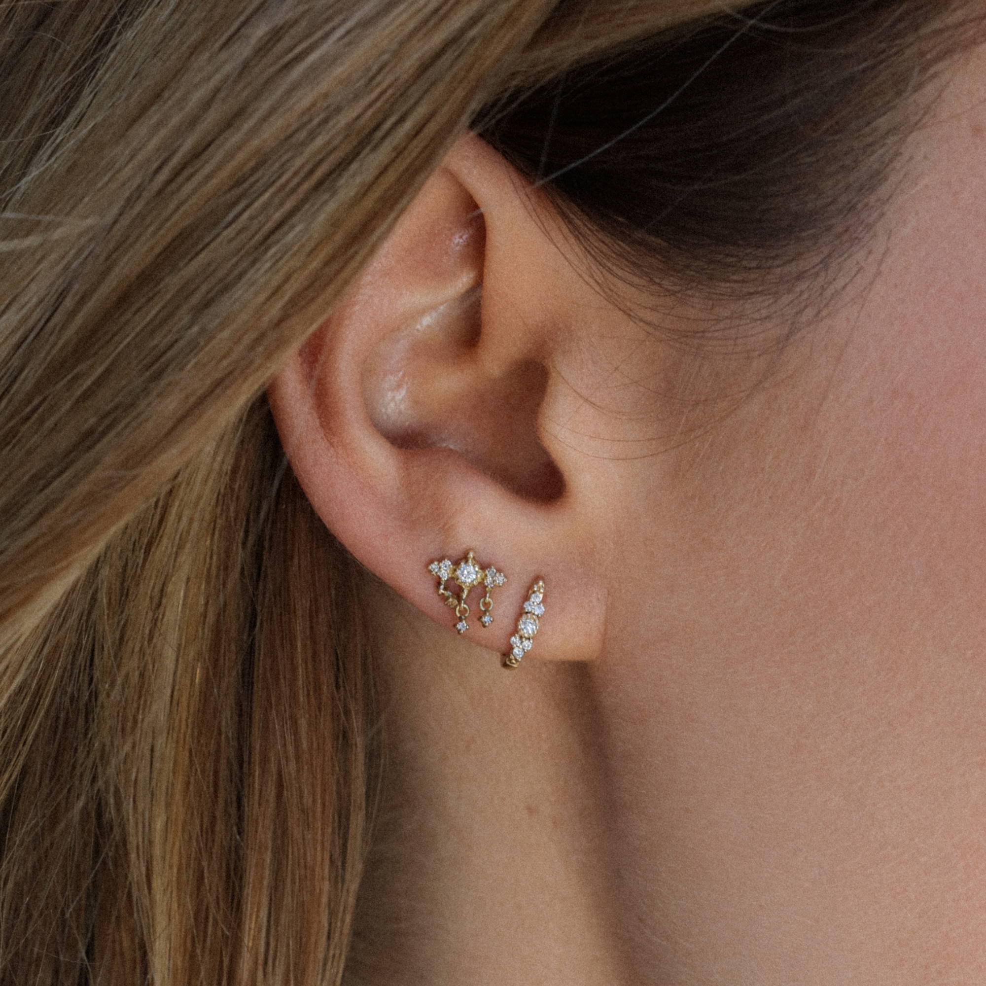 Angèle Brousse Paradis Puces Or 18 Carats Diamants Pampilles