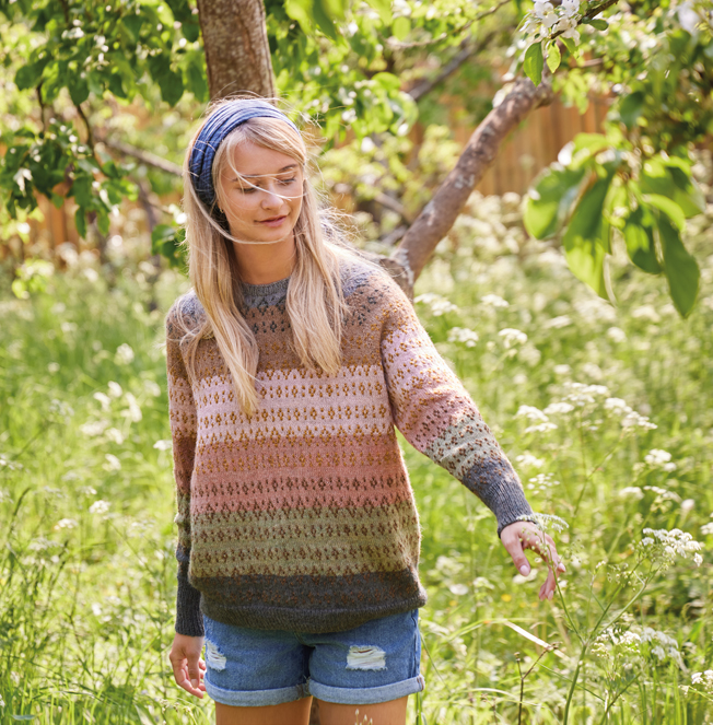 Isager Fynshoved kit tricot pull jacquard laine