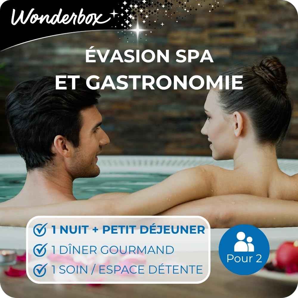 Wonderbox Évasion Spa et Gastro coffret séjour 1 nuit dîner 2 pers