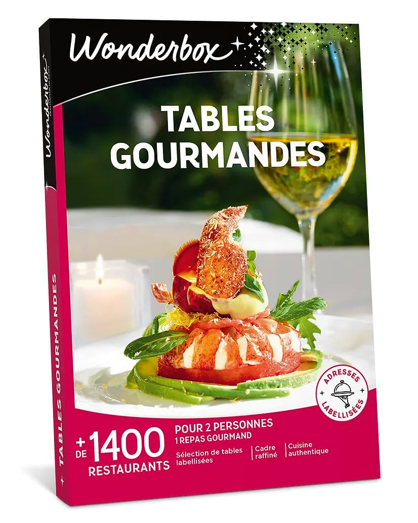 Wonderbox Tables Gourmandes coffret cadeau 2 personnes restaurant