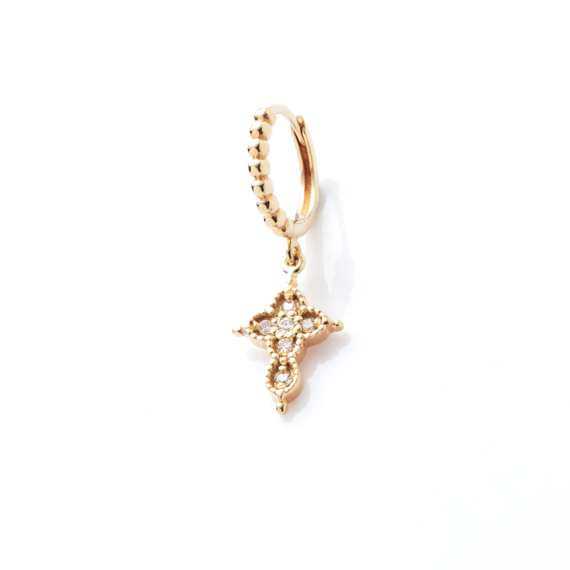 Angèle Brousse Nina créole croix or 18 carats diamants
