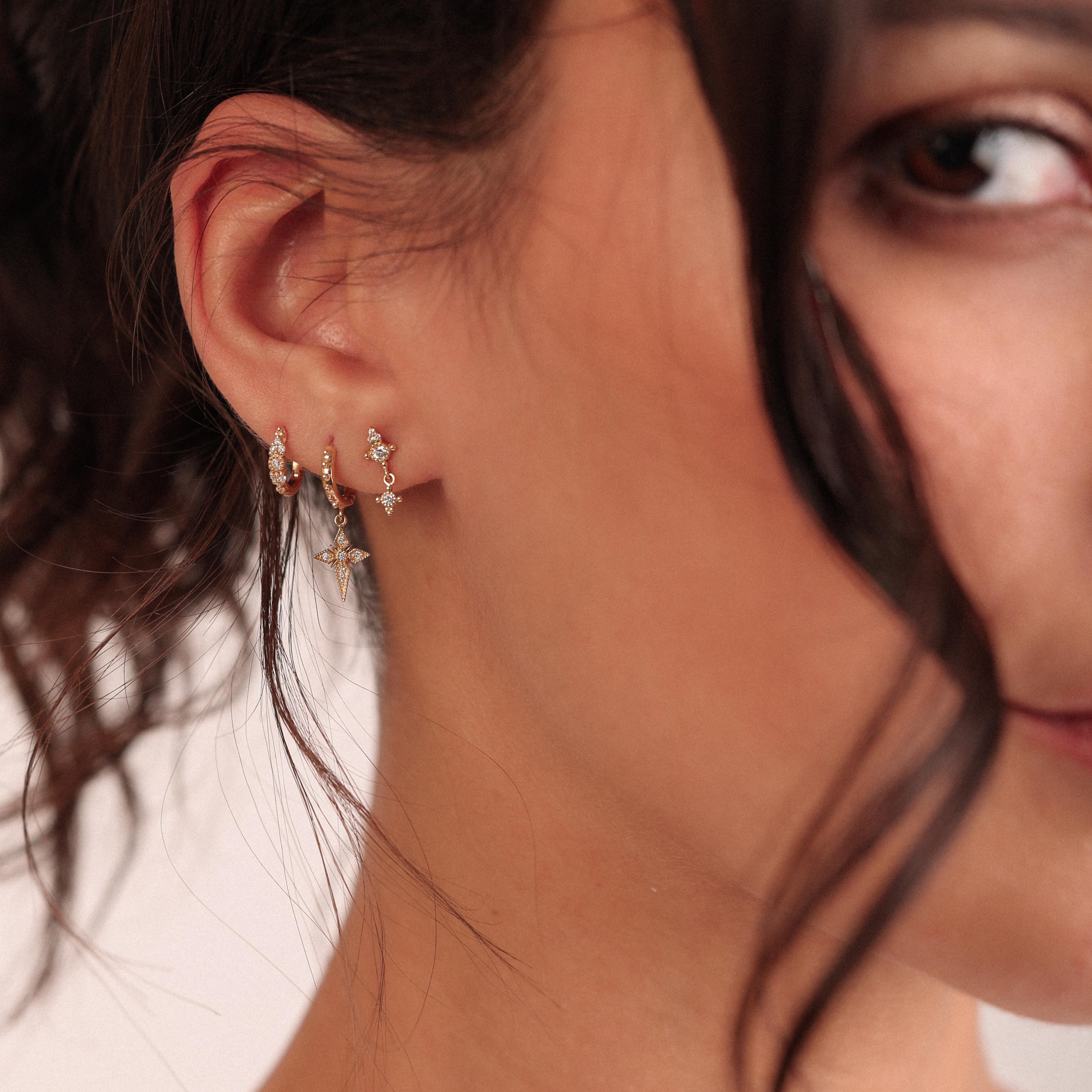 Angèle Brousse Paradis Mini Créole boucles or jaune diamant