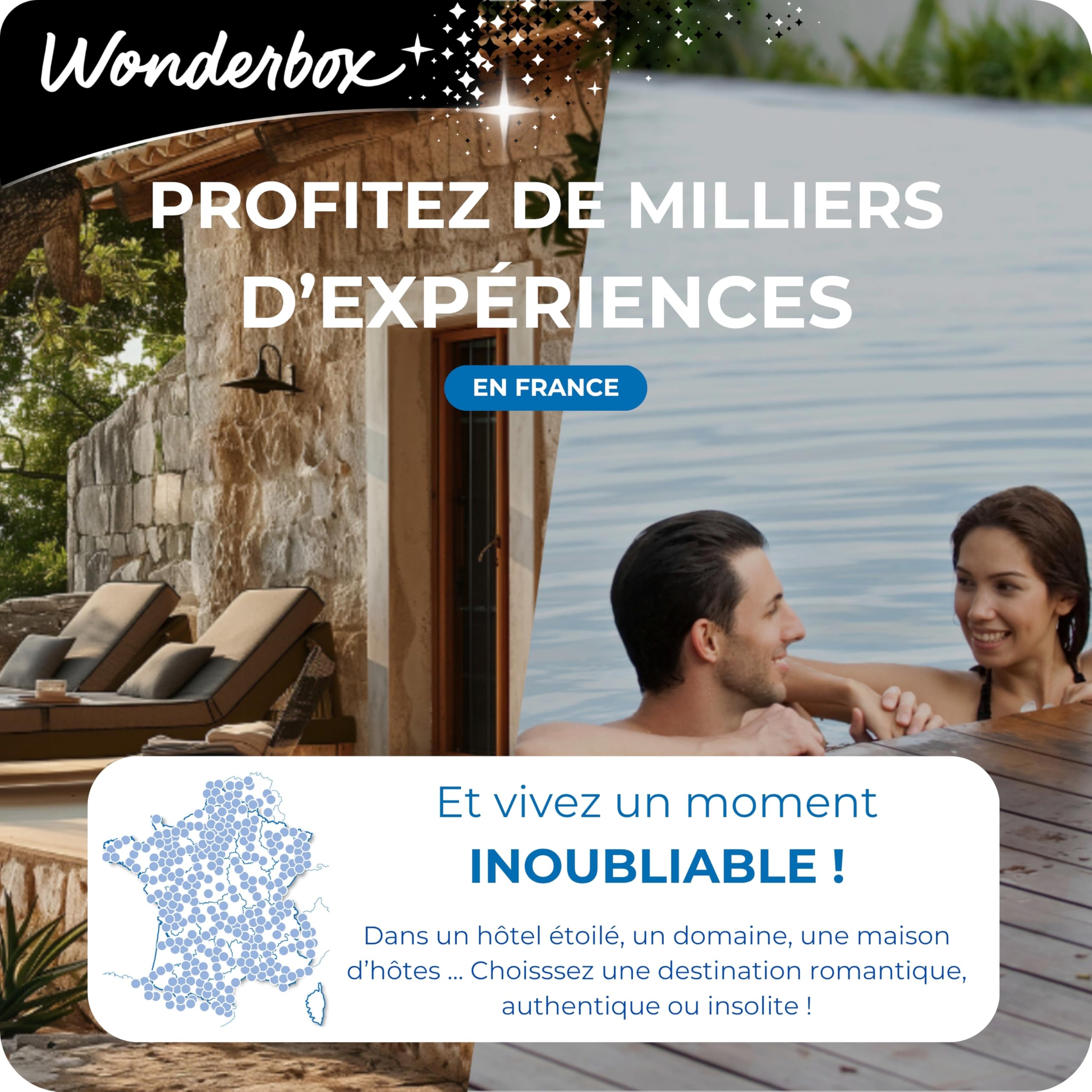 Wonderbox Séjour & week-end Amoureux coffret nuit 2 pers