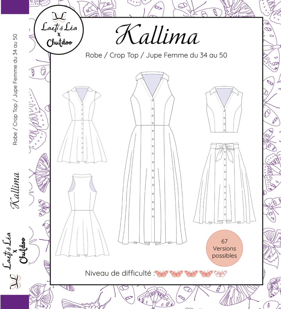 Laeti & Léa Kallima robe jupe patron couture 34-50 PDF