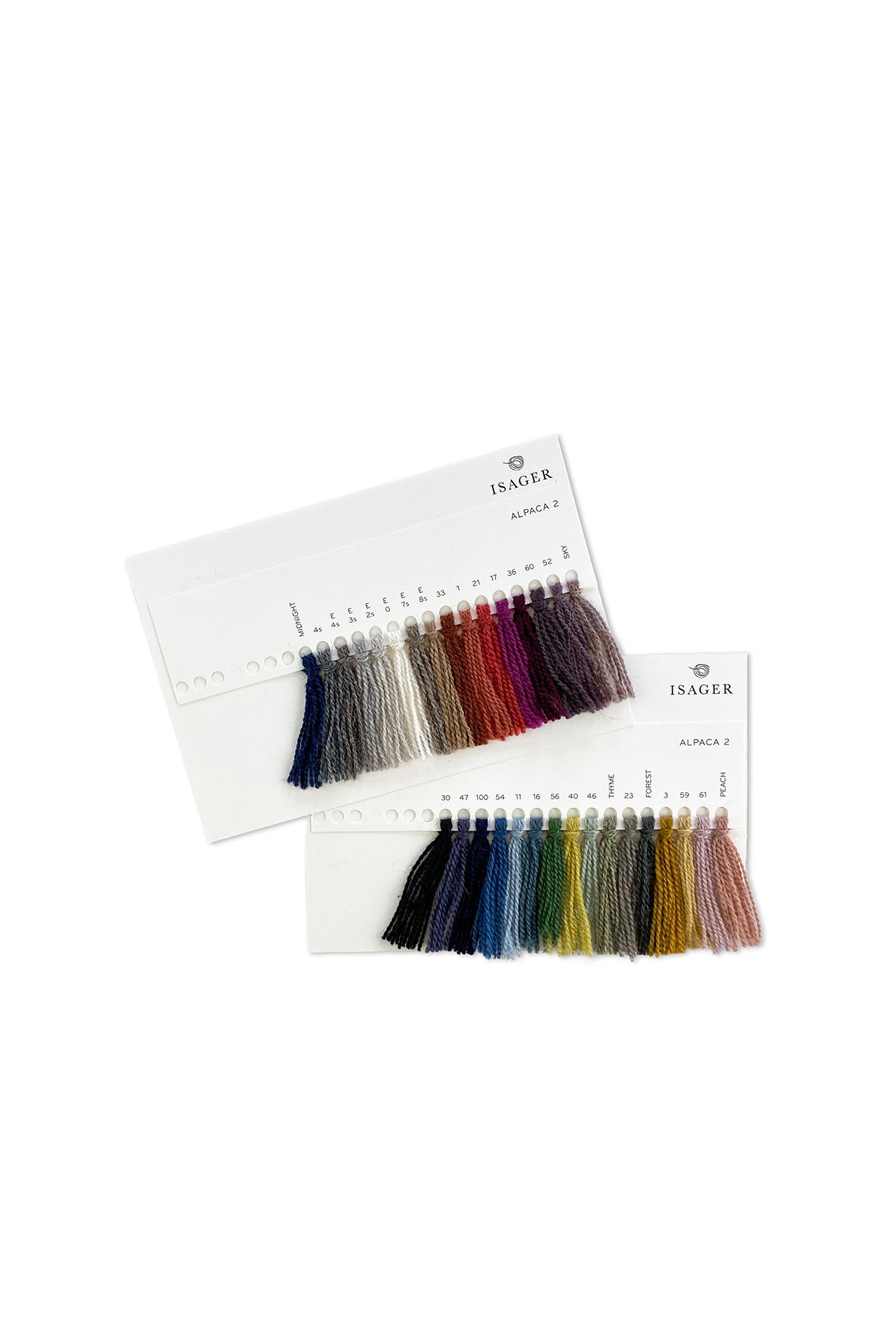 Isager Alpaca 2 nuancier laine alpaga Farvekort