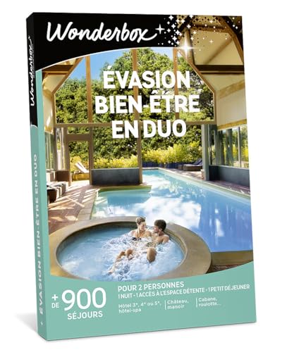 Wonderbox Évasion Bien-Être en Duo coffret cadeau nuit 2 pers