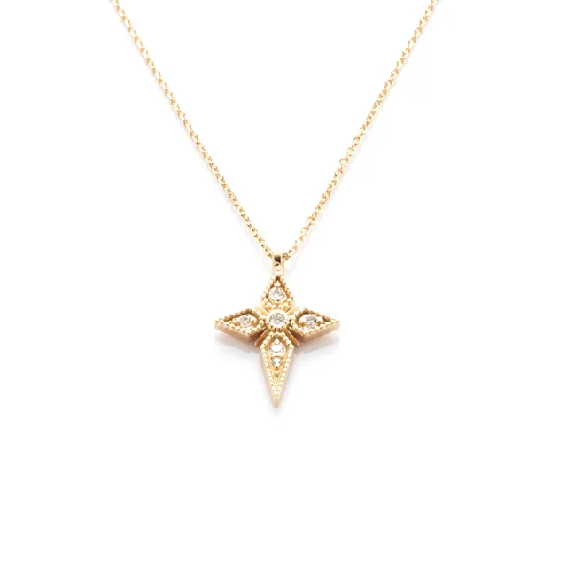 Angèle Brousse Saintes collier croix or 18 carats diamants