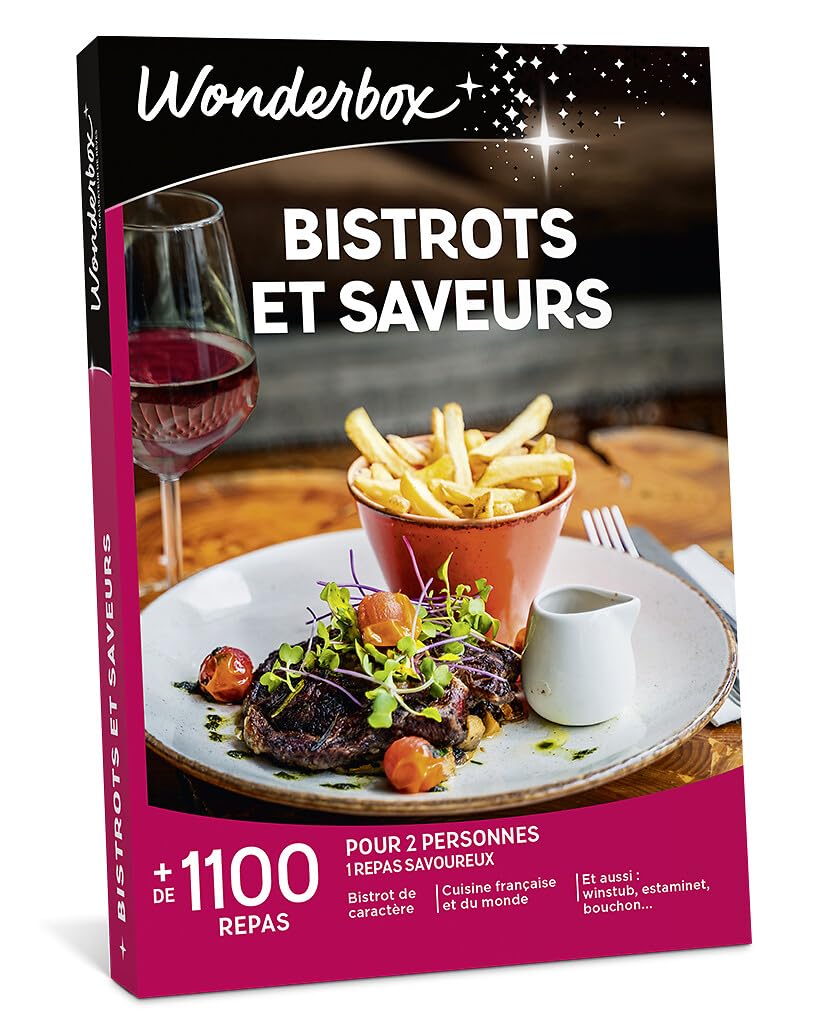 Wonderbox Bistrots et Saveurs coffret cadeau restaurant couple
