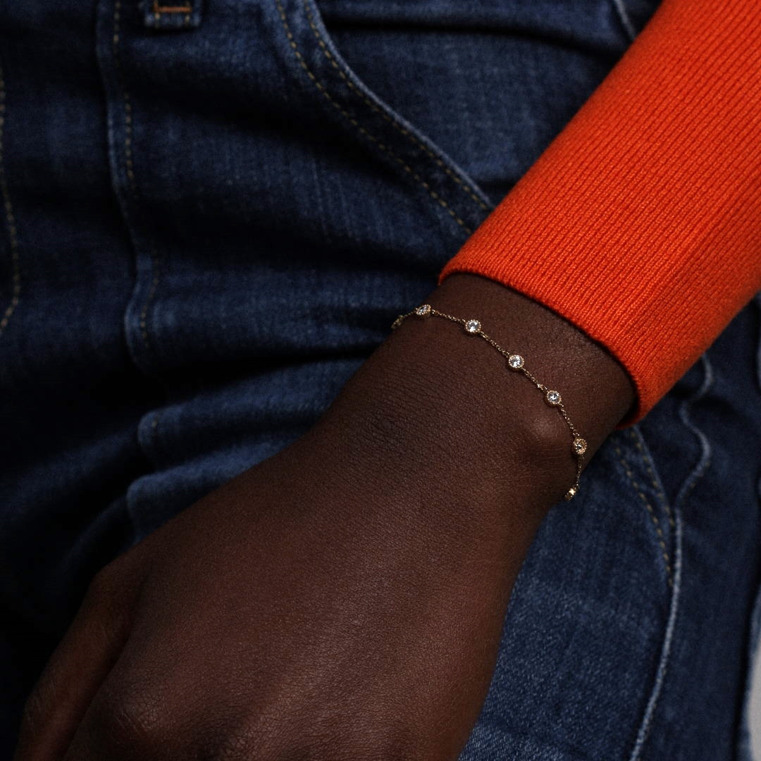 Angèle Brousse Cessi bracelet multi-pierres topazes or jaune
