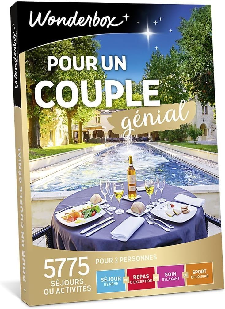 Wonderbox Pour Un Couple en Or coffret 2 personnes séjour repas
