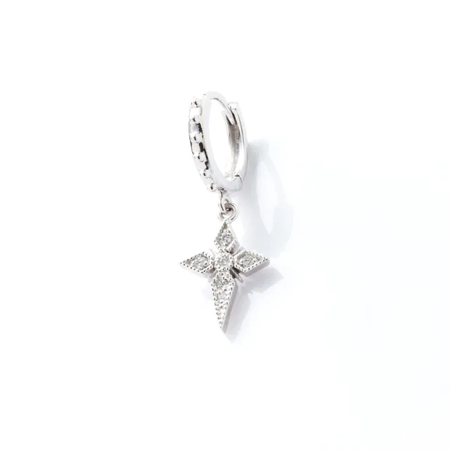 Angèle Brousse Saintes mini créole croix or blanc diamants