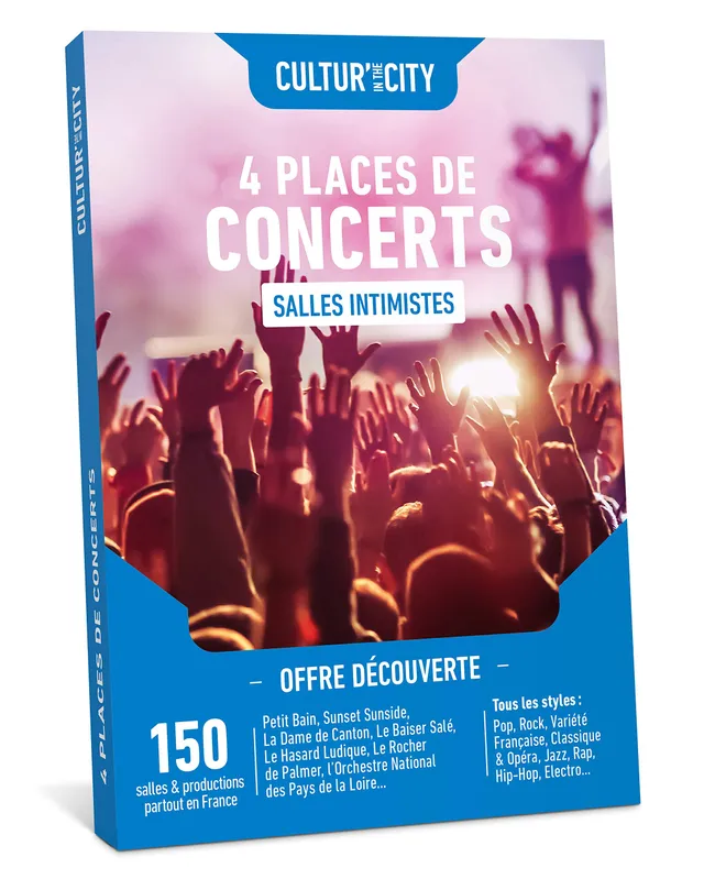 Cultur'In the city Concerts coffret 4 places pop rock jazz