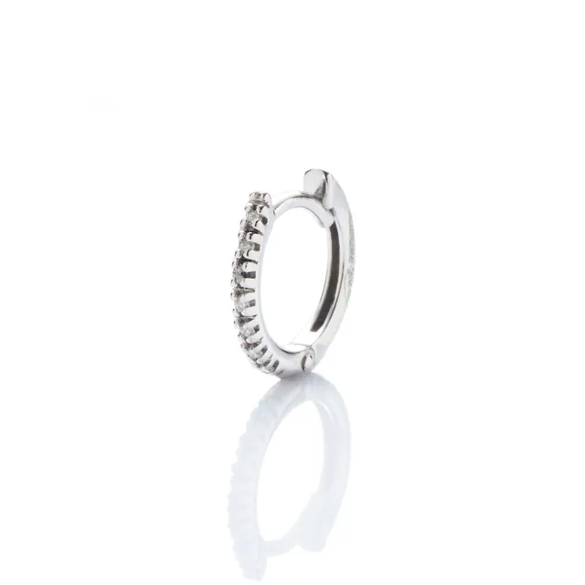 Angèle Brousse Dita Créole diamants boucles or blanc 14 carats