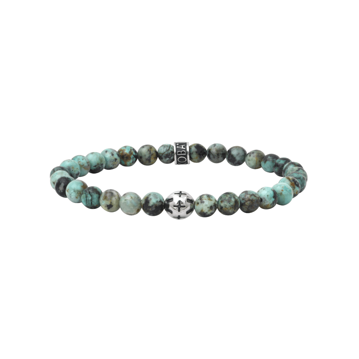 IKOBA Bracelet Turquoise Africaine 6 mm Pierres Naturelles