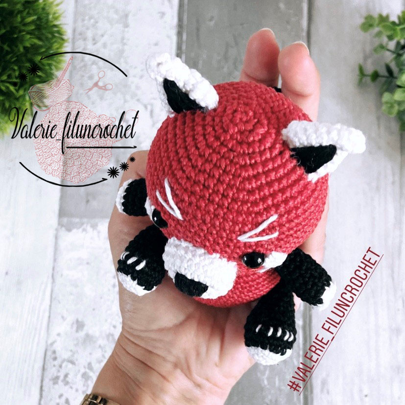 Yushu panda roux tutoriel crochet patron amigurumi