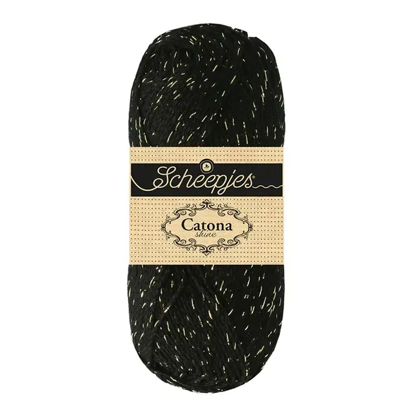 Scheepjes Catona Shine 110 fil coton noir doré