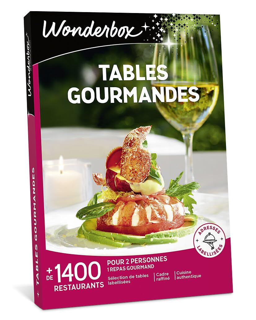 Wonderbox Tables Gourmandes coffret cadeau 2 personnes restaurant