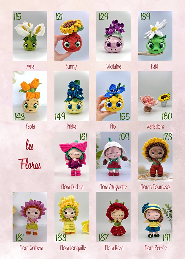 Valerie Les Lumis et Floras livre crochet 128 pages A4