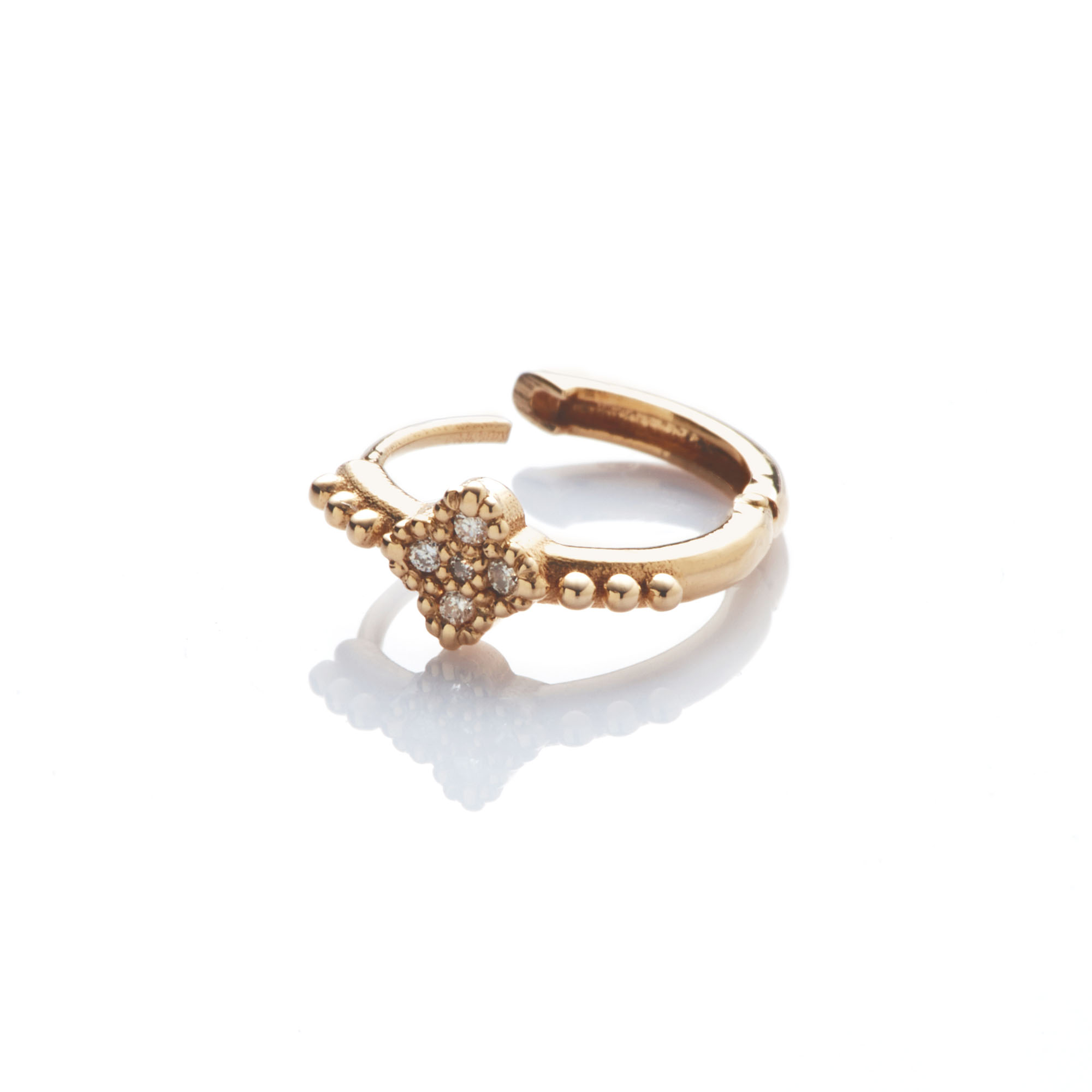 ANGÈLE BROUSSE Nina Flower créole or jaune 18 carats diamant