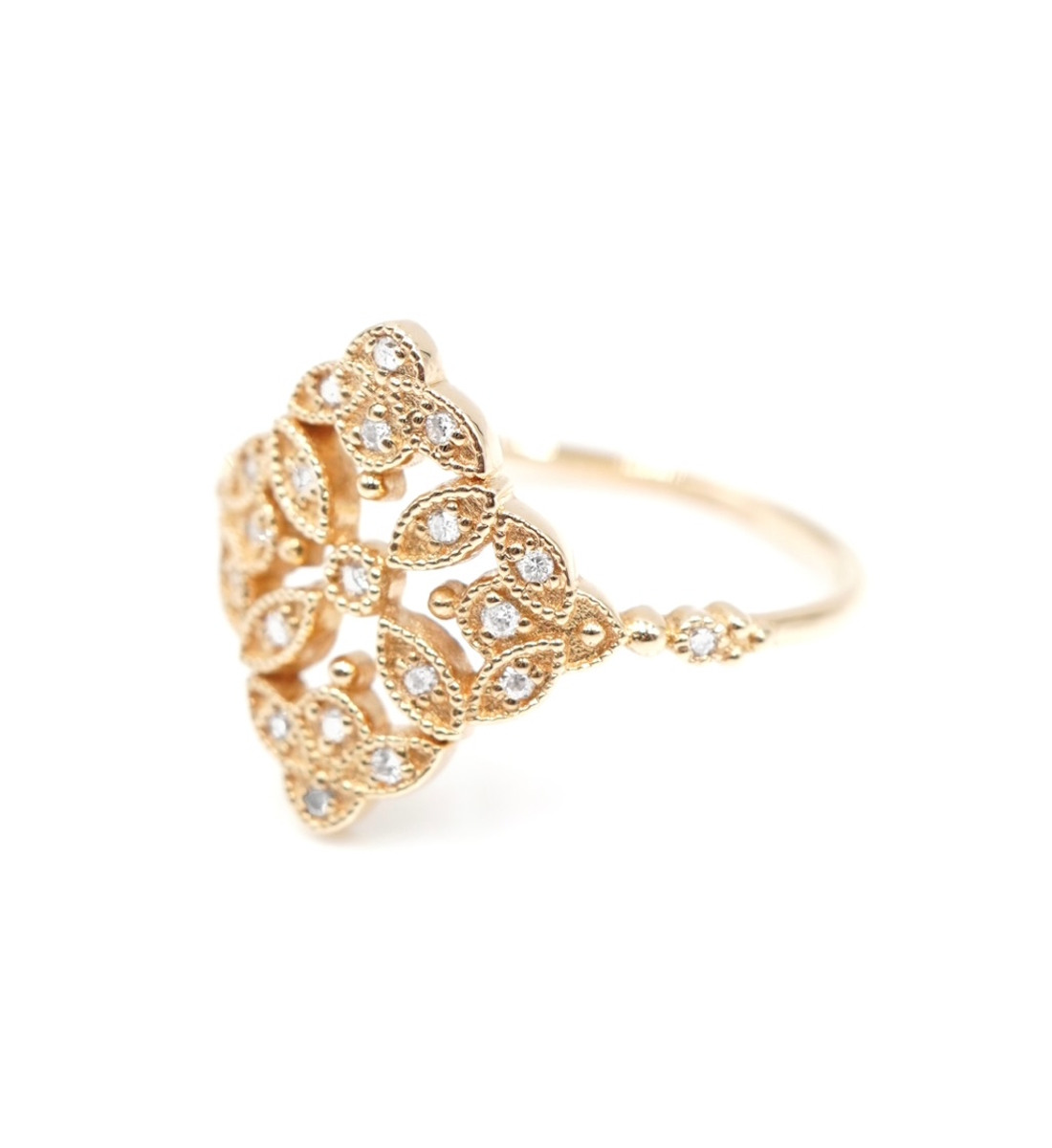 Angèle Brousse Romance bague XXL diamants or jaune 18ct