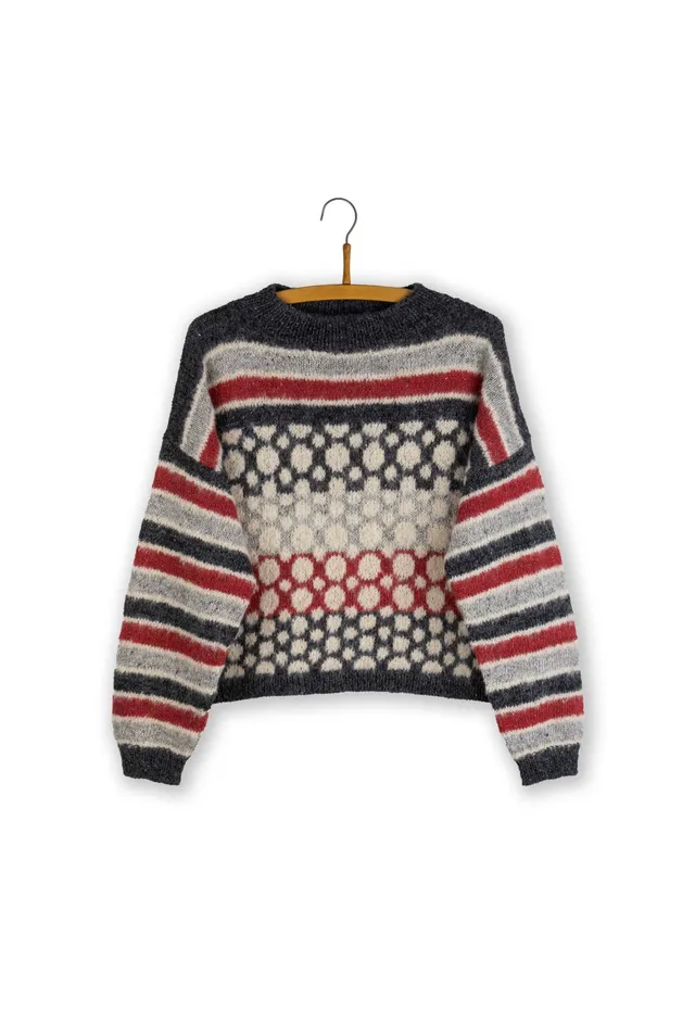 Isager Circles and Stripes patron tricot pull rayé