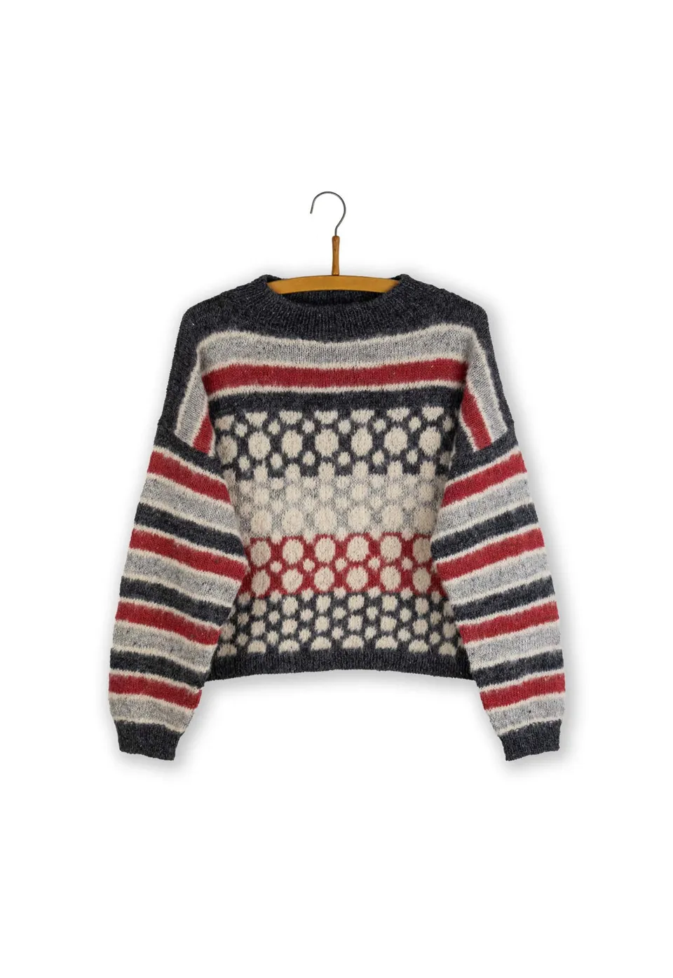 Isager Circles and stripes model 1 kit tricot pull