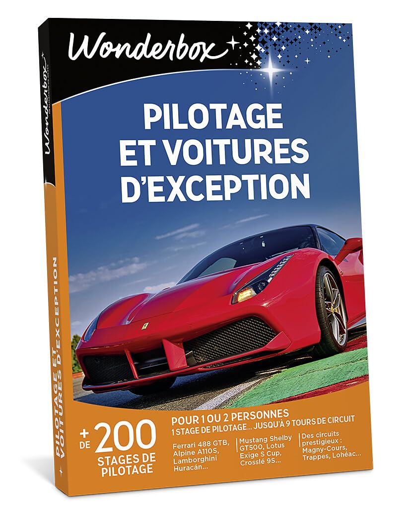 Wonderbox Pilotage Voitures Exception coffret 1-2 pers