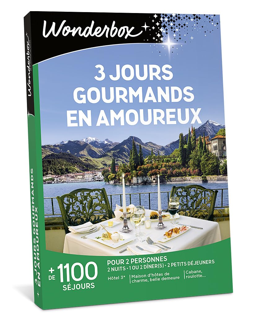 Wonderbox Séjour 3 Jours Gourmands en Amoureux coffret 2 pers