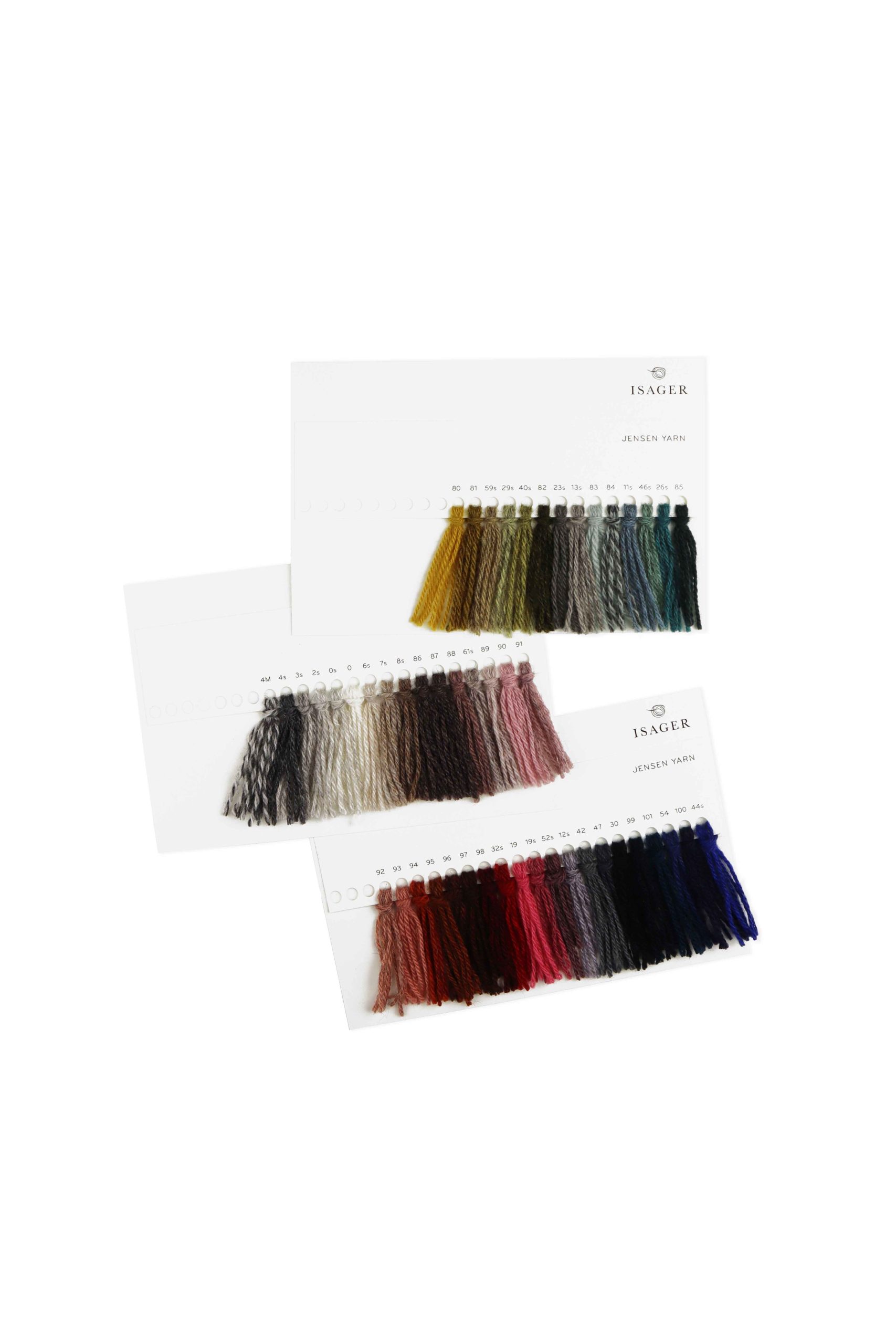 Isager Jensen Yarn Shade cards nuancier laine cartes couleurs