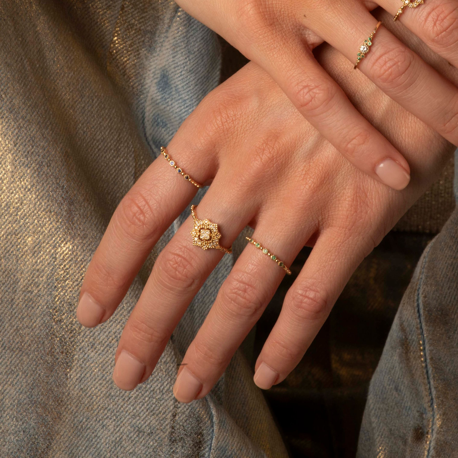 Angèle Brousse Nina Small Colors bague or émeraude